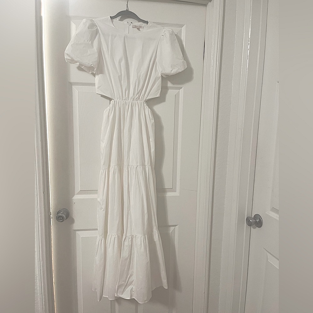 WAYF Plaza Cut-out Tiered Maxi Dress